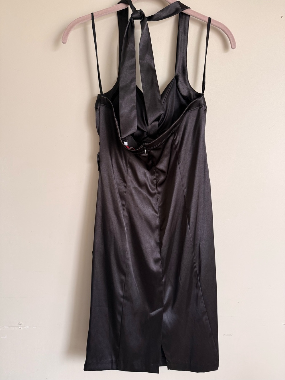 Ruby Rox Black Satin Ruched Bust Mini Dress - Picture 2 of 4